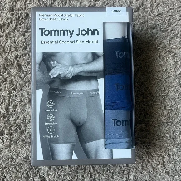 Tommy John Men's Boxer Briefs in Blue Tones - Picture 2 of 6
